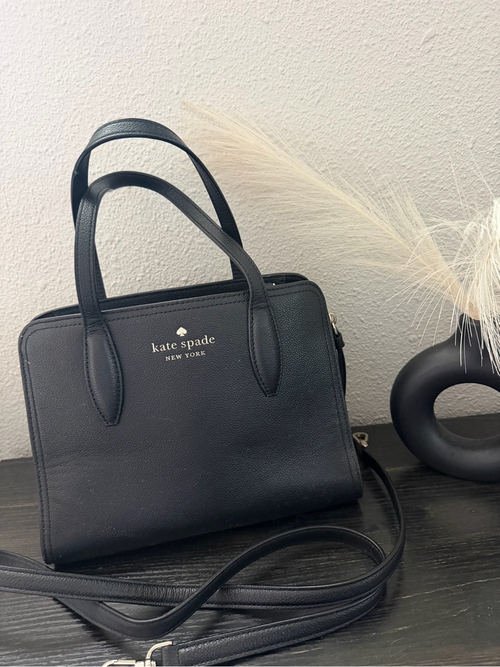 Kate Spade Rowe Small Black Leather